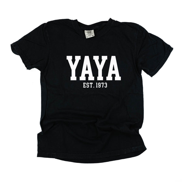 Yaya - EST. (Select Your Year) - SHORT SLEEVE COMFORT COLORS TEE