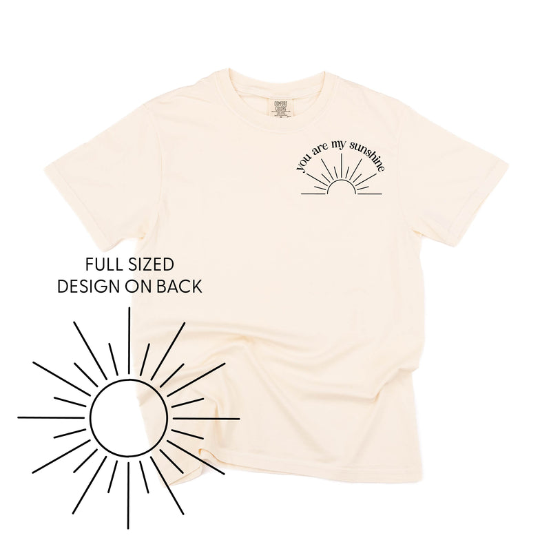 You Are My Sunshine Pocket Design w/ Full Sun on Back - SHORT SLEEVE COMFORT COLORS TEE