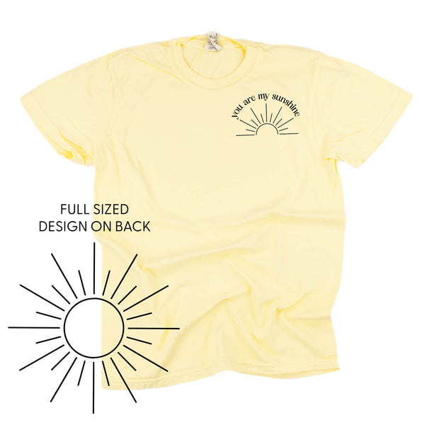 You Are My Sunshine Pocket Design w/ Full Sun on Back - SHORT SLEEVE COMFORT COLORS TEE