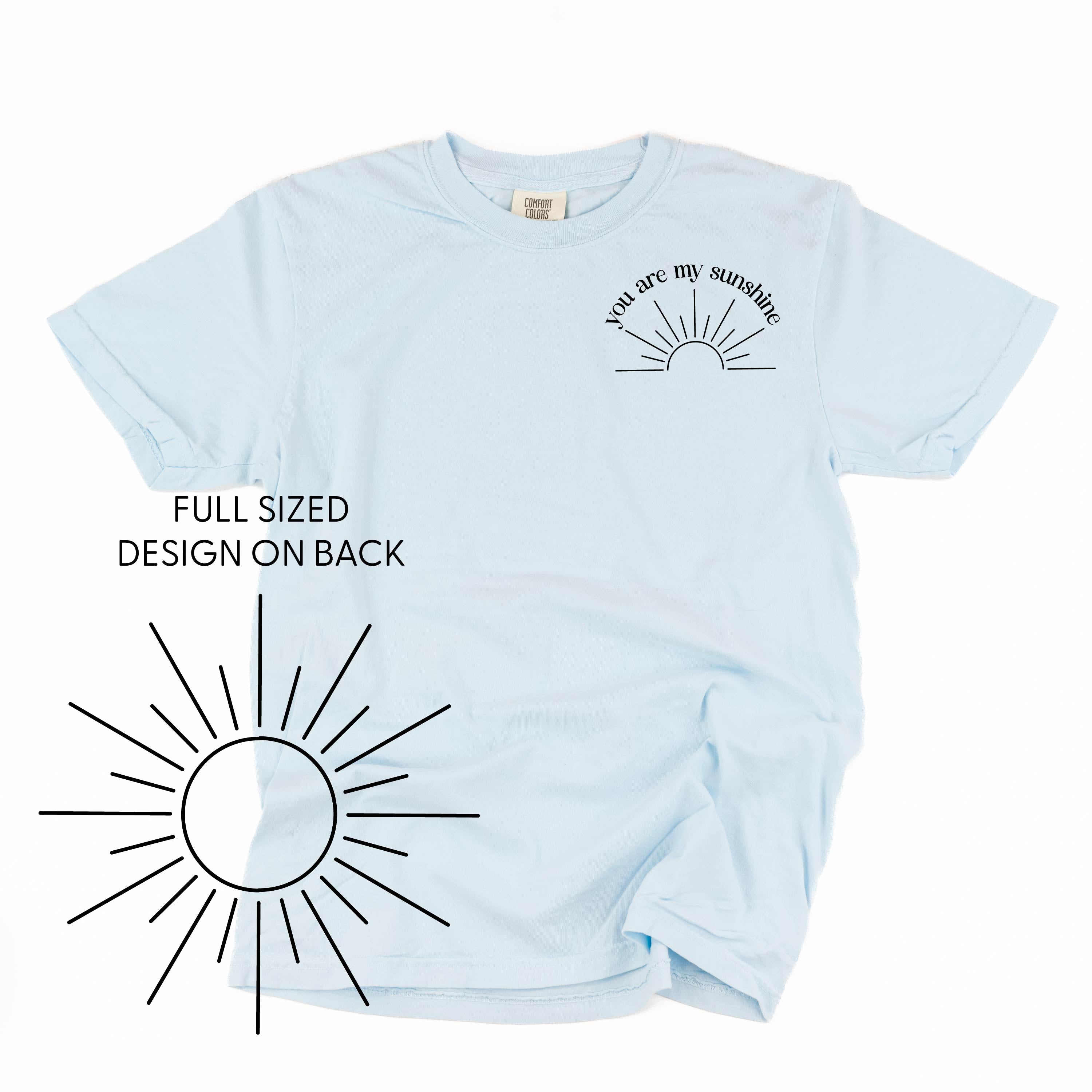  Full Sun on Back - SHORT SLEEVE COMFORT COLORS TEE Little Mama Shirt Shop