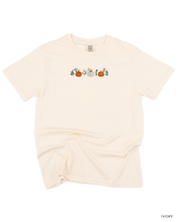 Embroidered Comfort Colors Tee - Pumpkins and Flowers (center) Little Mama Shirt Shop