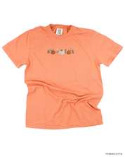 Embroidered Comfort Colors Tee - Pumpkins and Flowers (center) Little Mama Shirt Shop