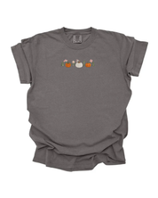 Embroidered Comfort Colors Tee - Pumpkins and Flowers (center) Little Mama Shirt Shop