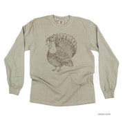 Thanksgiving Turkey Sketch - LONG SLEEVE Comfort Colors Tee Little Mama Shirt Shop