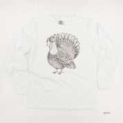 Thanksgiving Turkey Sketch - LONG SLEEVE Comfort Colors Tee Little Mama Shirt Shop