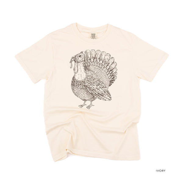 Thanksgiving Turkey Sketch - Comfort Colors Tee