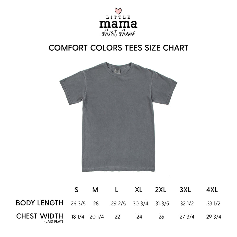 Embroidered SHORT SLEEVE Comfort Colors Tee - TINY CAPS NAME - Tone on Tone Thread
