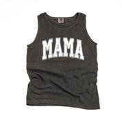 Mama - Varsity Outline - Comfort Colors Tank Little Mama Shirt Shop LLC