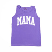 Mama - Varsity Outline - Comfort Colors Tank Little Mama Shirt Shop LLC
