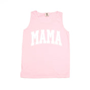 Mama - Varsity Outline - Comfort Colors Tank Little Mama Shirt Shop LLC