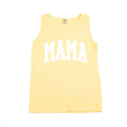 Mama - Varsity Outline - Comfort Colors Tank Little Mama Shirt Shop LLC