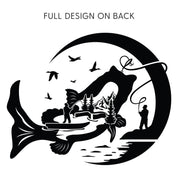 Fishing Compass - Fishing Scene (pf&b) - LONG SLEEVE Comfort Colors Tee Little Mama Shirt Shop