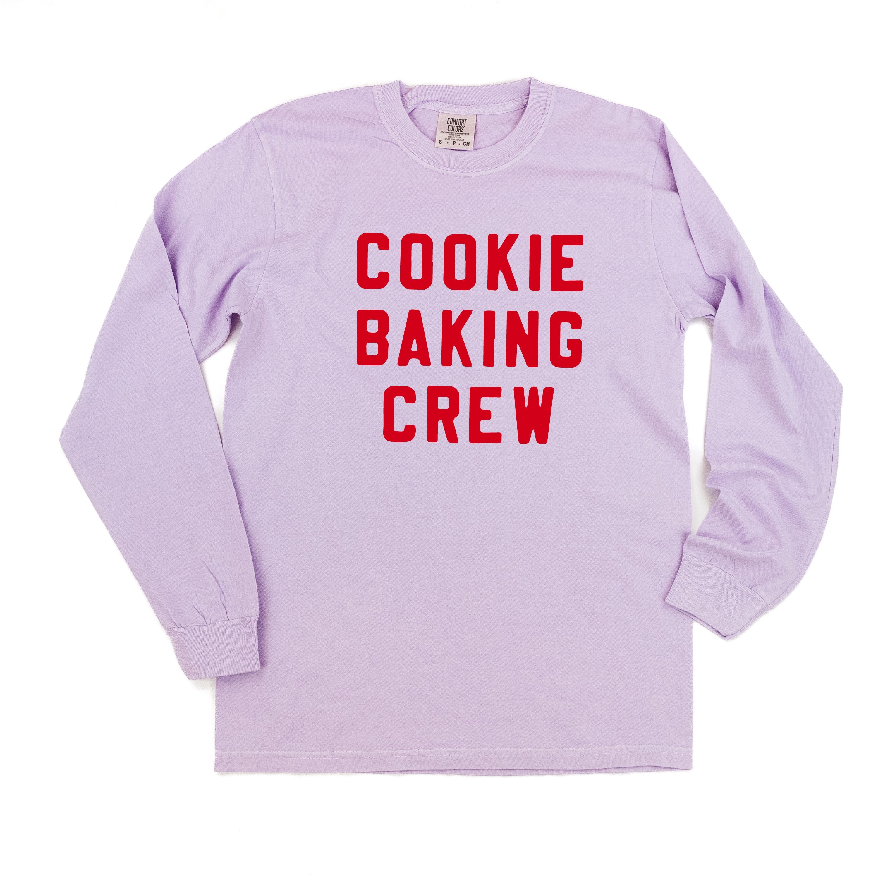 Cookie Baking Crew - Block Font - LONG SLEEVE Comfort Colors Tee Little Mama Shirt Shop