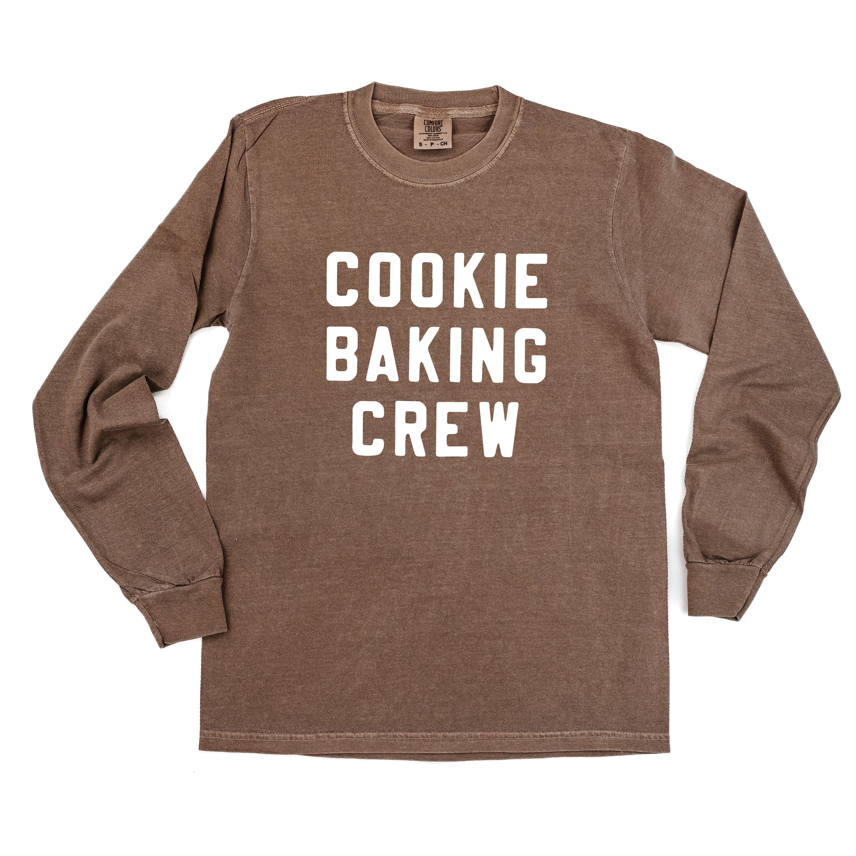 Cookie Baking Crew - Block Font - LONG SLEEVE Comfort Colors Tee Little Mama Shirt Shop