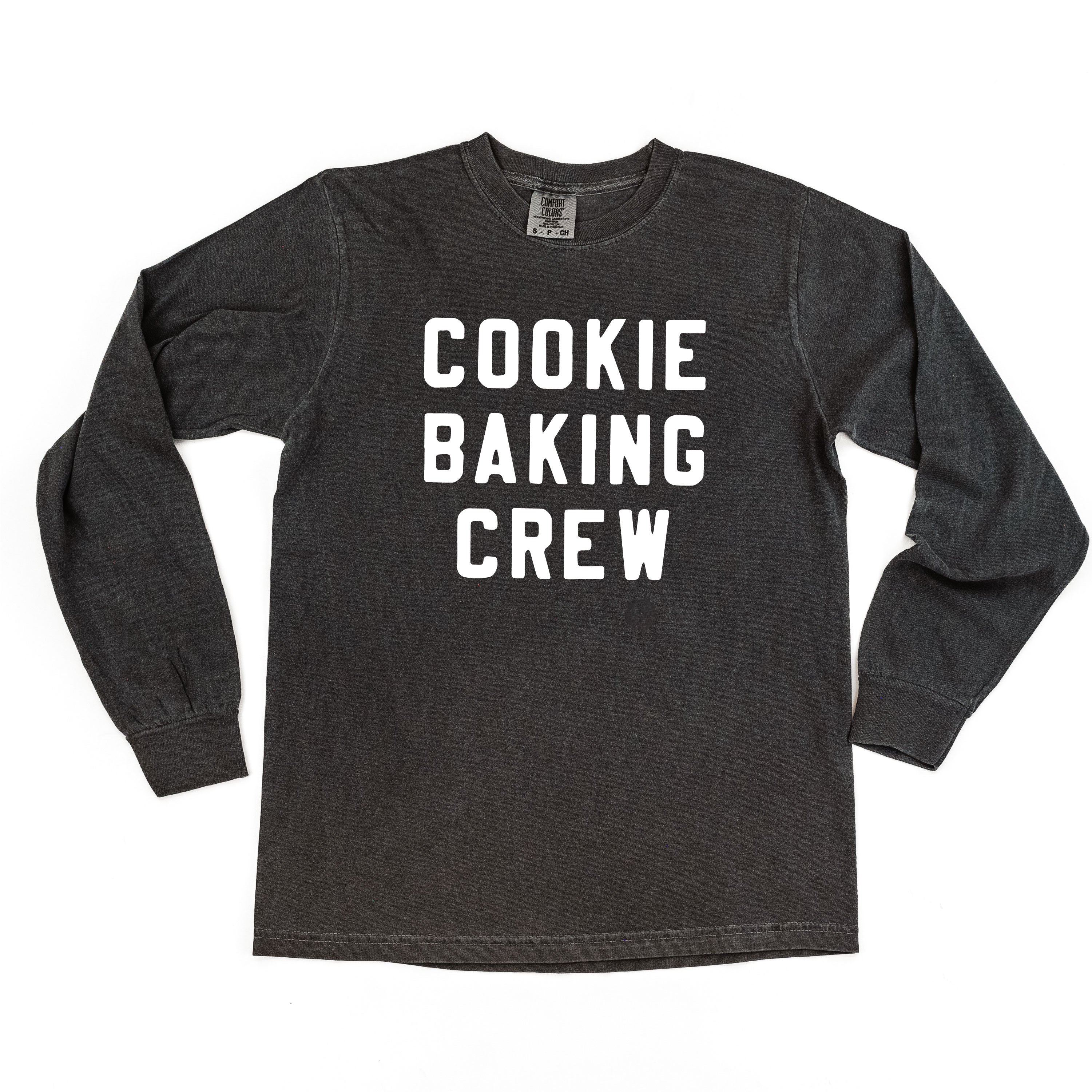 Cookie Baking Crew - Block Font - LONG SLEEVE Comfort Colors Tee Little Mama Shirt Shop