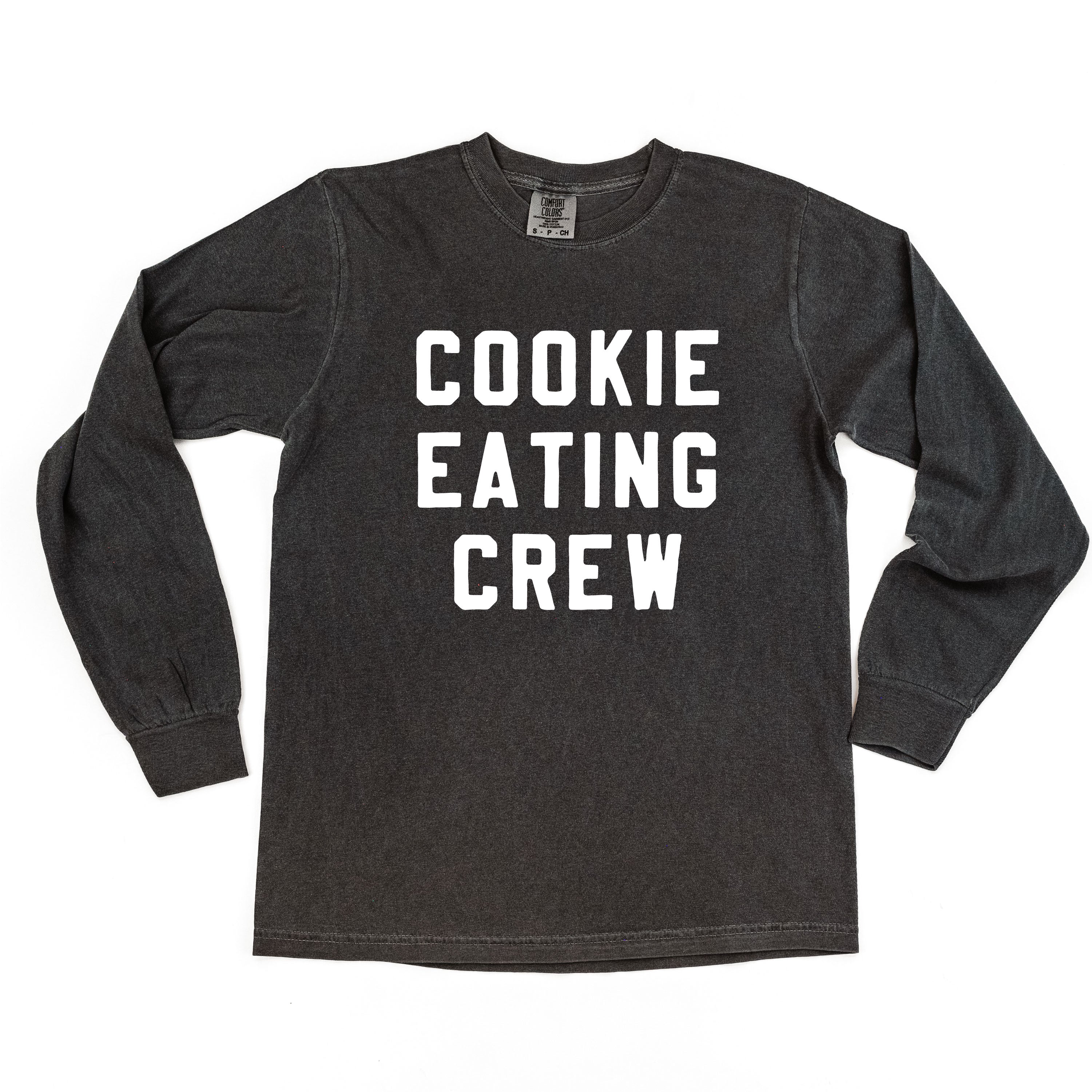 Cookie Eating Crew - Block Font - LONG SLEEVE Comfort Colors Tee Little Mama Shirt Shop