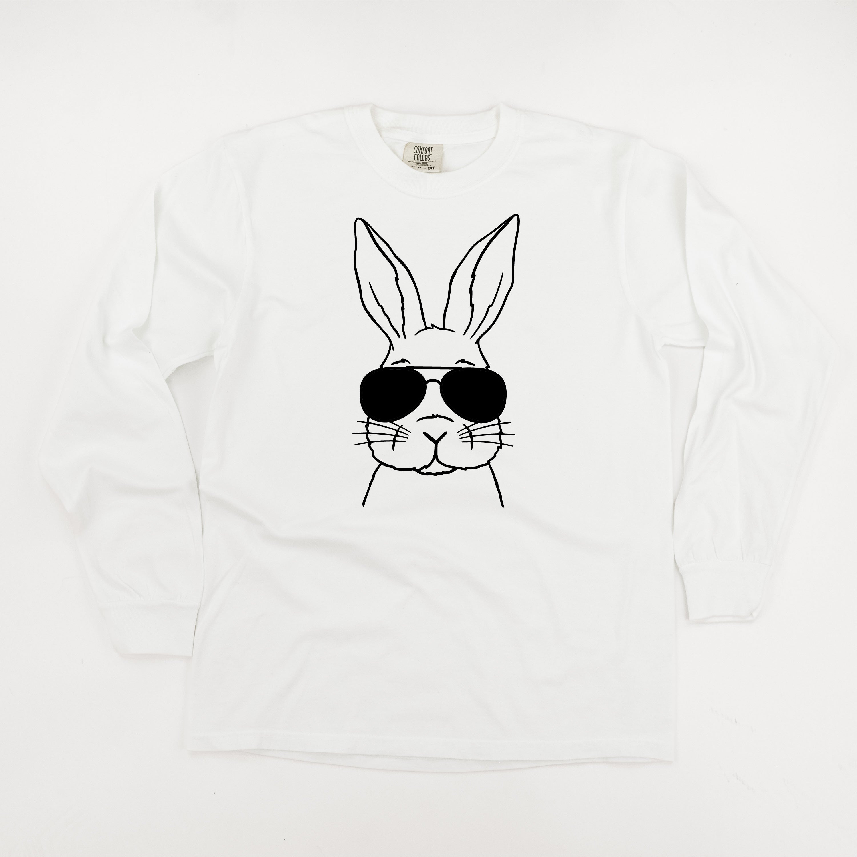 Cool Bunny - LONG SLEEVE Comfort Colors Tee Little Mama Shirt Shop
