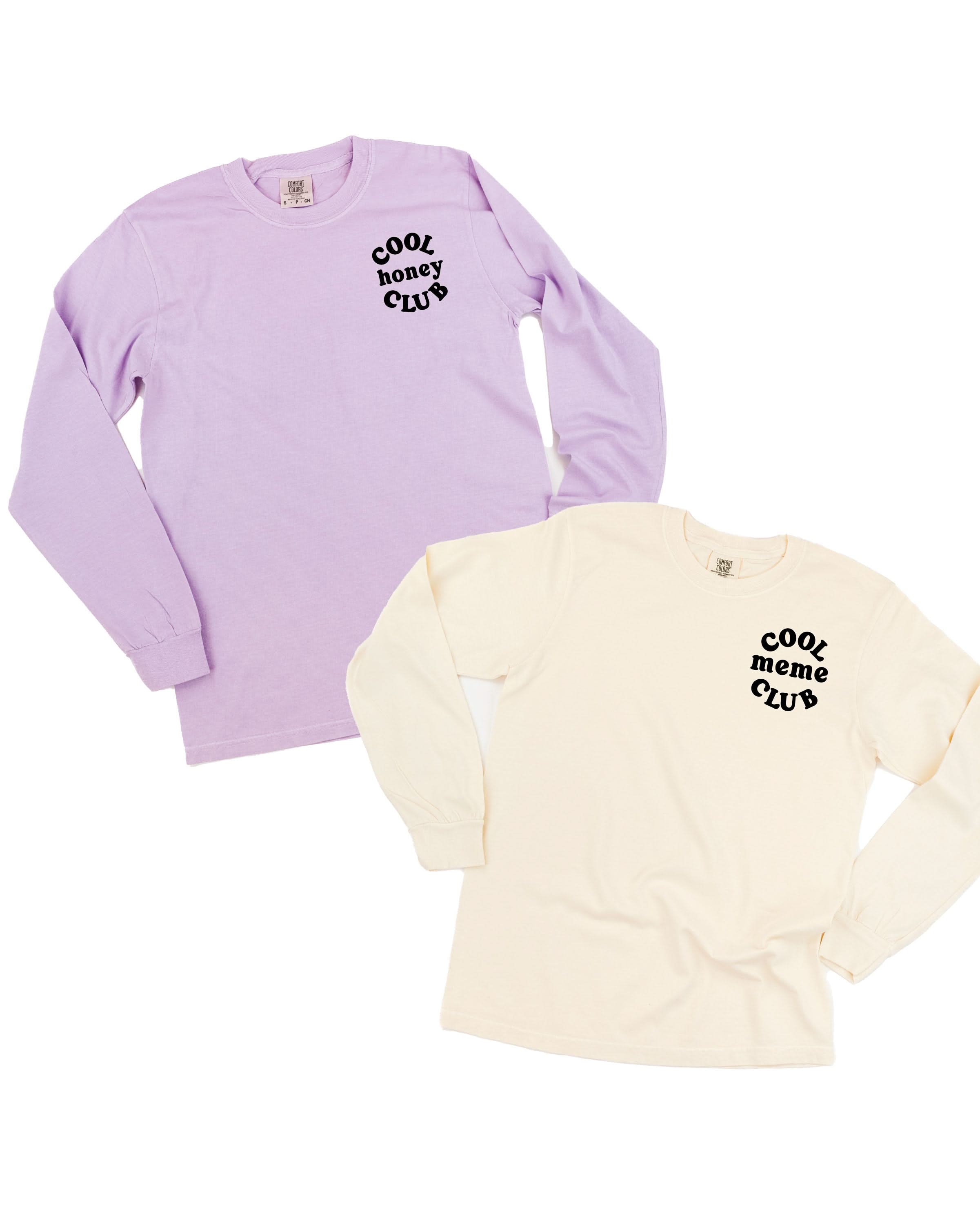 "Cool _____ Club" - Smiley (pf&b) - (Choose Your Name) - Long Sleeve Comfort Colors Tee Little Mama Shirt Shop