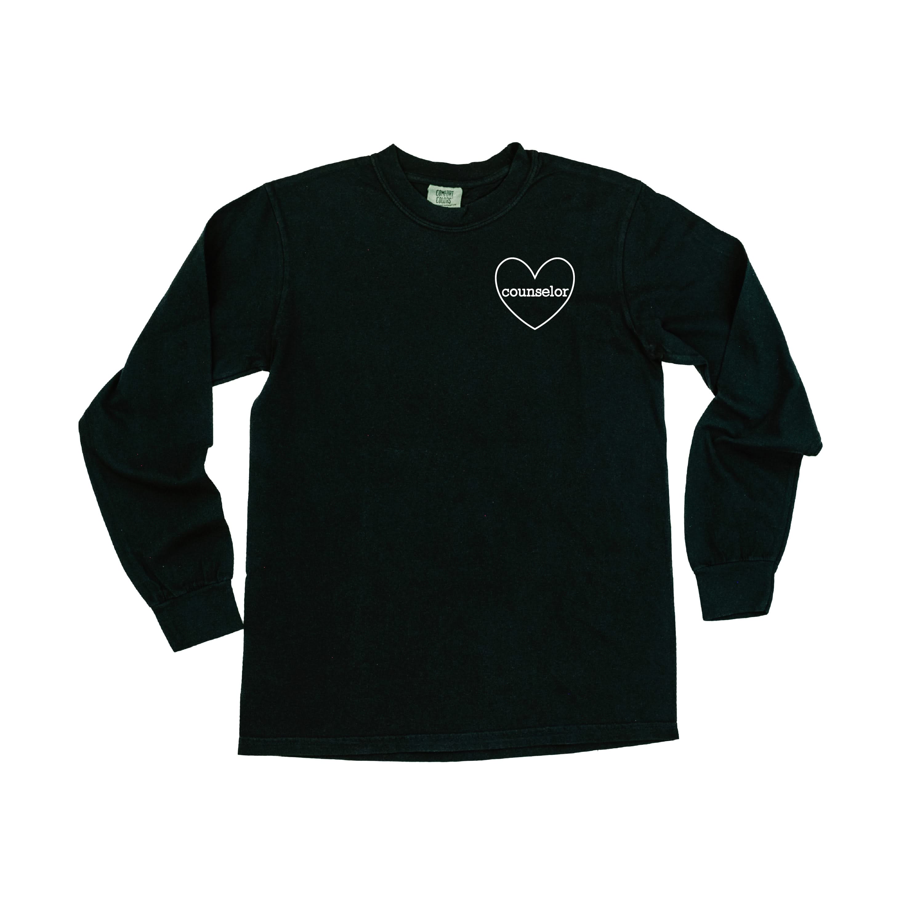 Counselor (Heart Around) - LONG SLEEVE Comfort Colors Tee Little Mama Shirt Shop