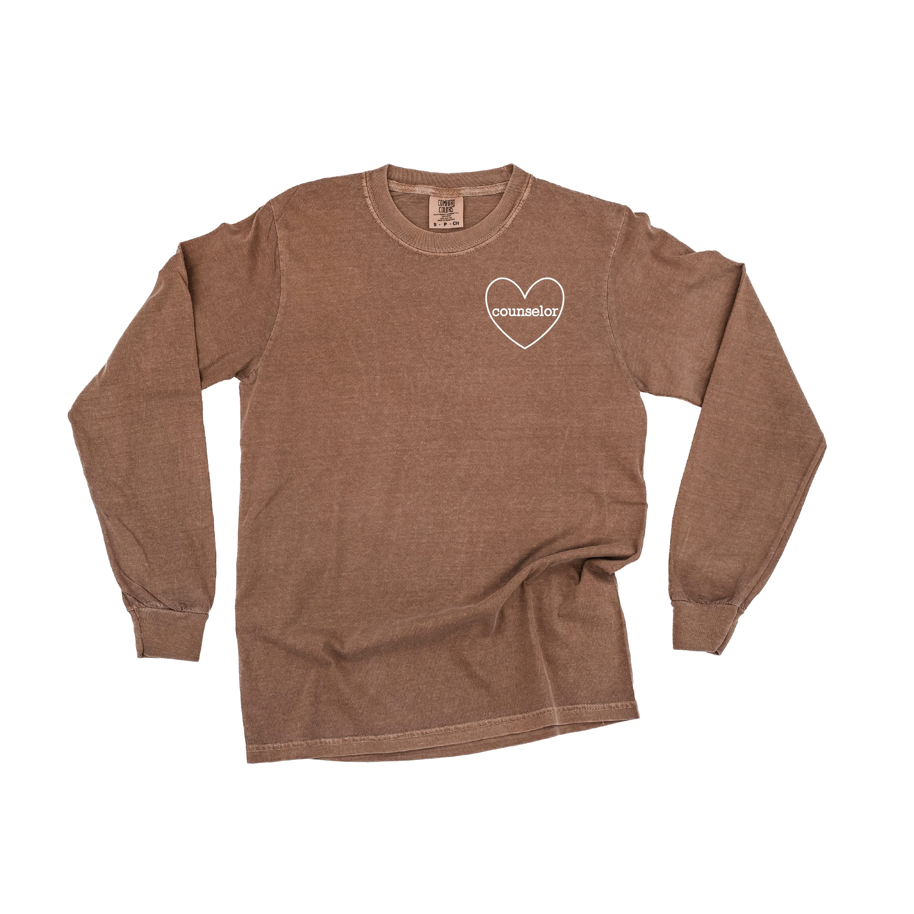 Counselor (Heart Around) - LONG SLEEVE Comfort Colors Tee Little Mama Shirt Shop