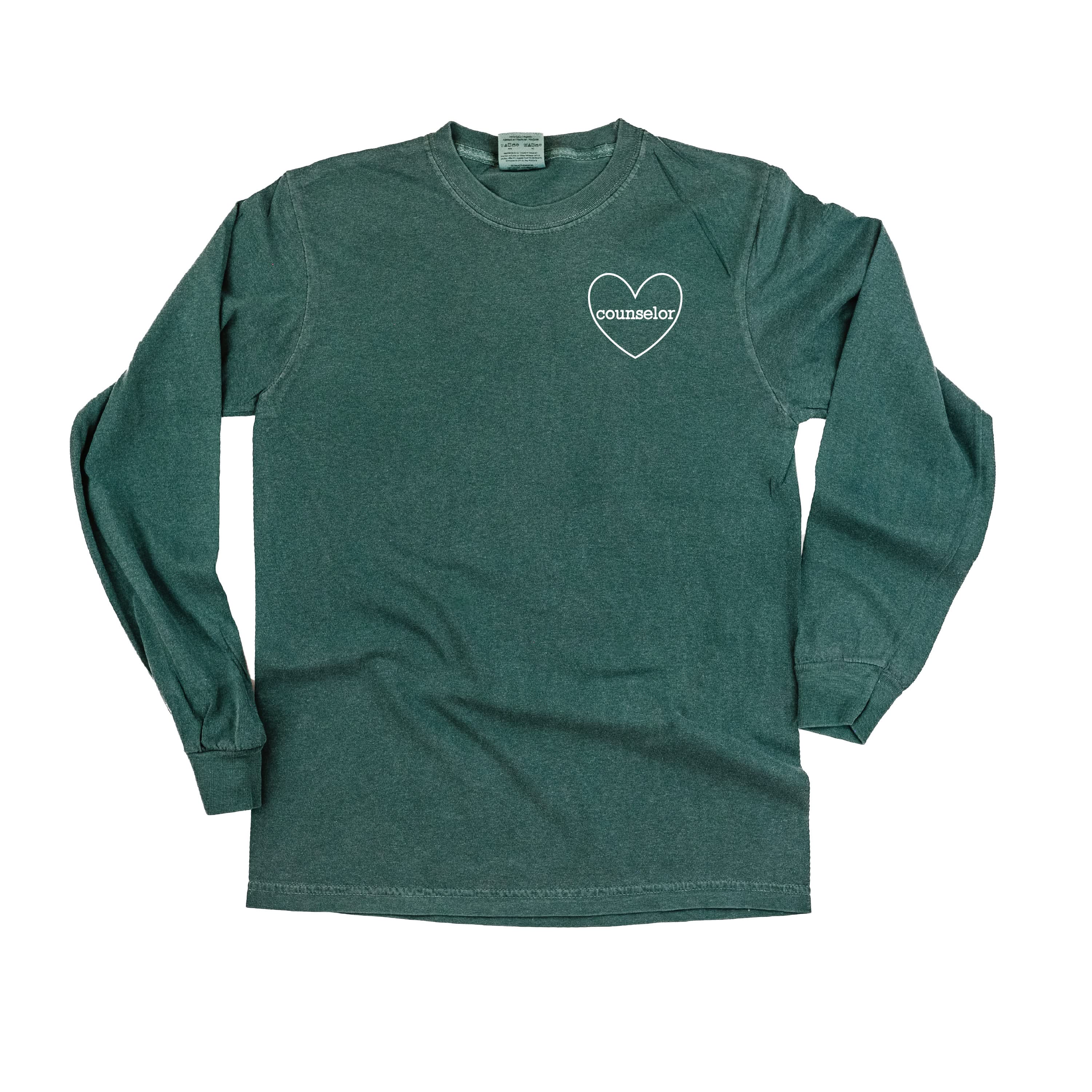 Counselor (Heart Around) - LONG SLEEVE Comfort Colors Tee Little Mama Shirt Shop