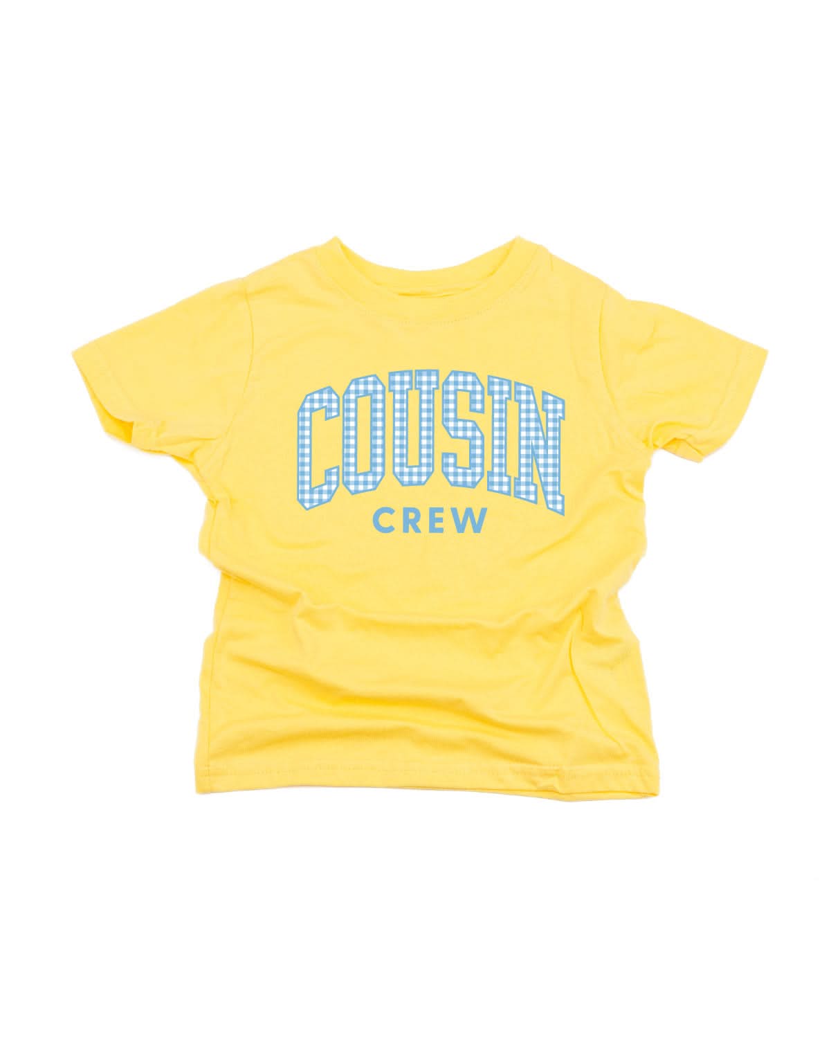 COUSIN CREW Gingham Print Tee - Trendy Graphic Child Tee | Little Mama Shirt Shop Little Mama Shirt Shop