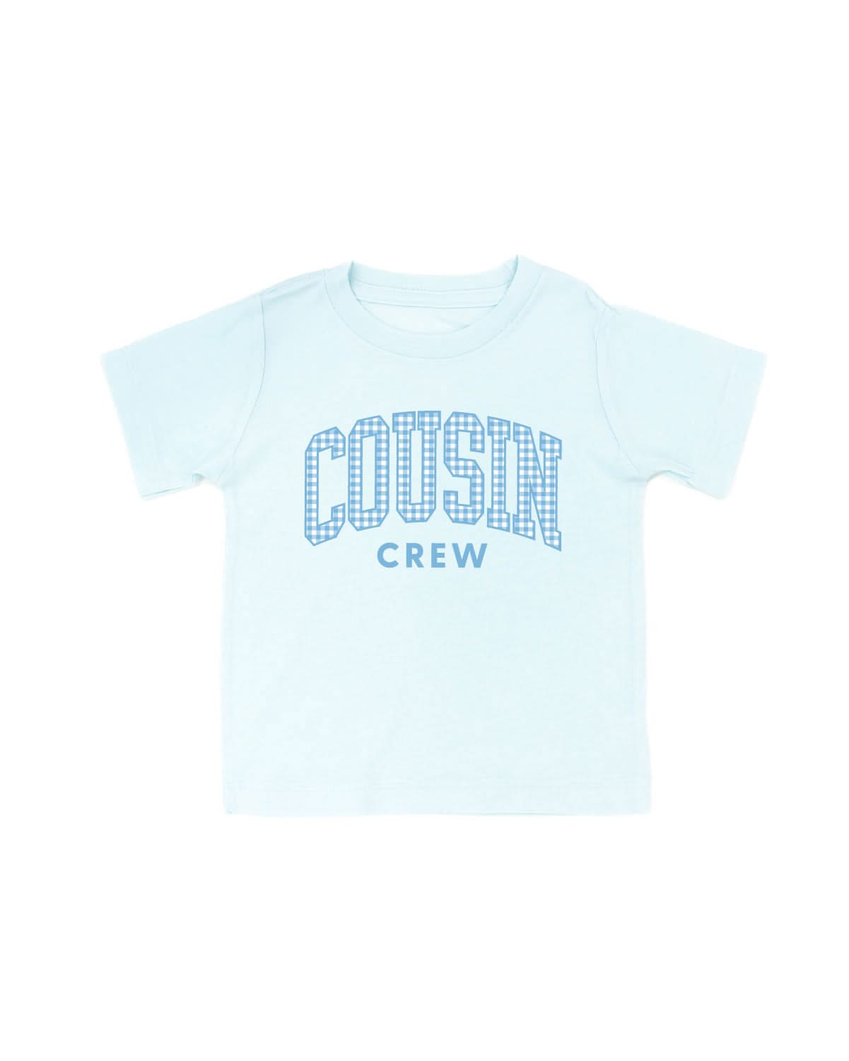 COUSIN CREW Gingham Print Tee - Trendy Graphic Child Tee | Little Mama Shirt Shop Little Mama Shirt Shop
