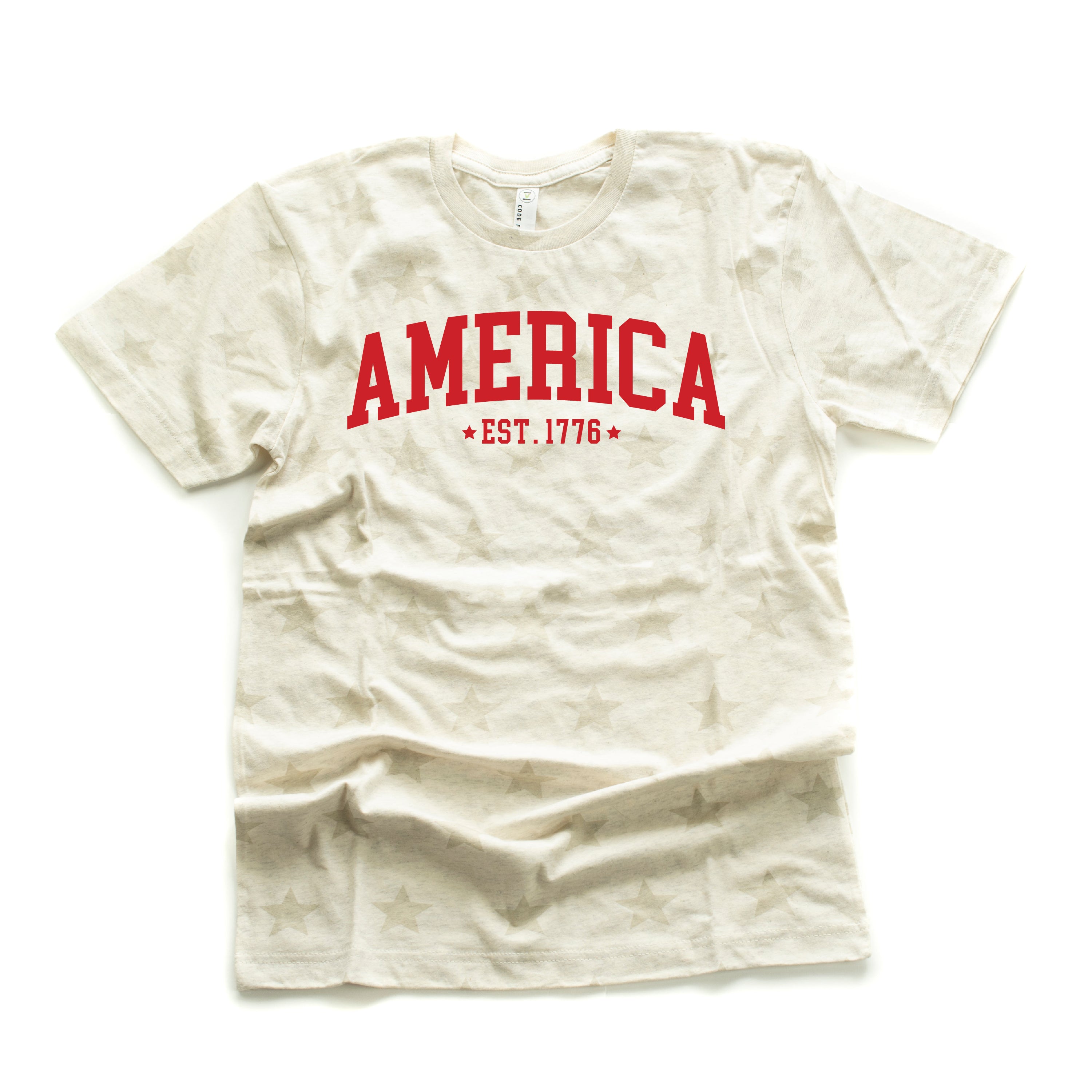 America Est. 1776 - Unisex STAR Tee Little Mama Shirt Shop
