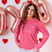 Embroidered Long Sleeve Comfort Colors Tee - XOXO - Outline Little Mama Shirt Shop LLC