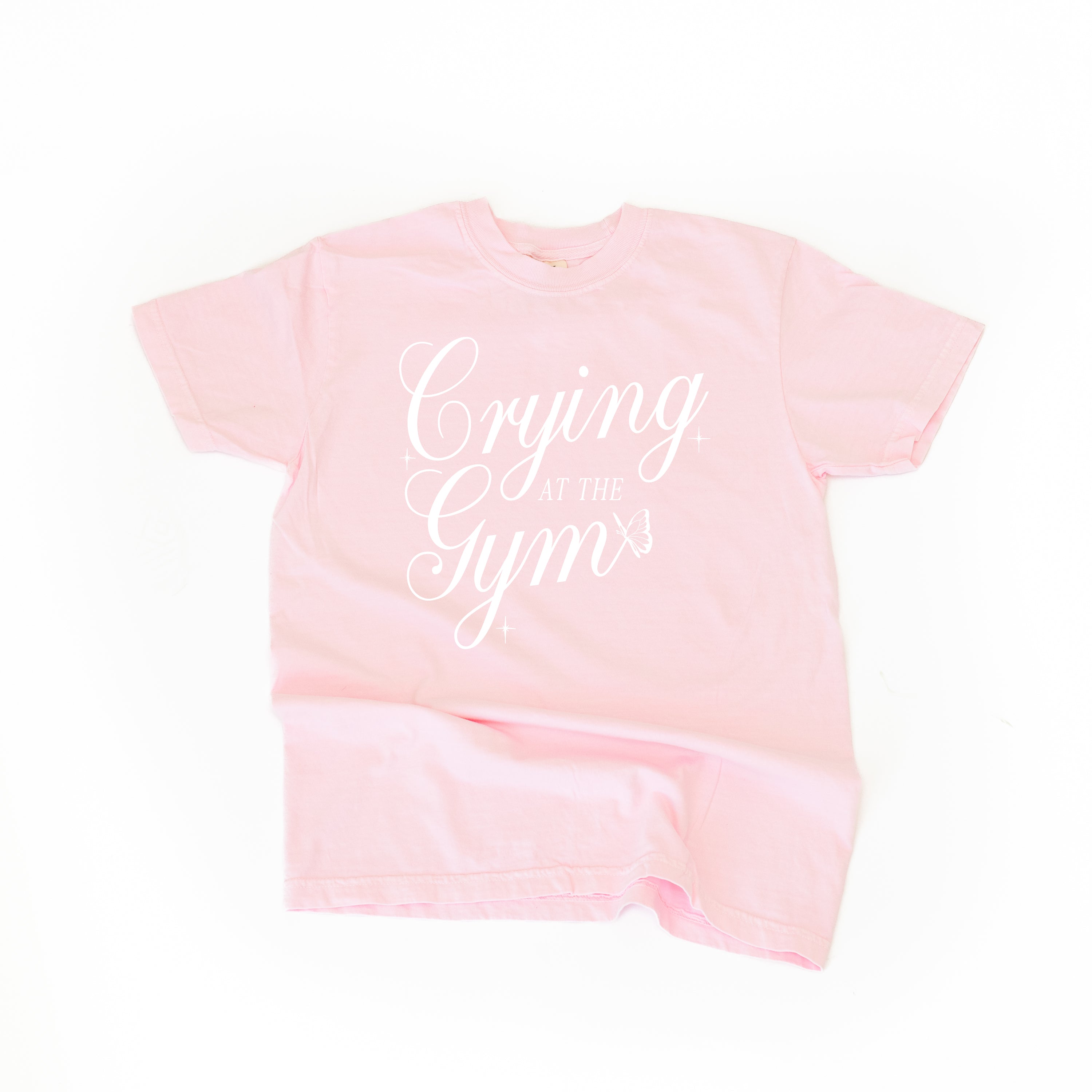 CRYING AT THE GYM - Short Sleeve Comfort Colors Little Mama Shirt Shop LLC
