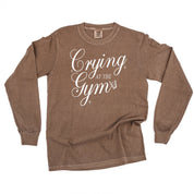 CRYING AT THE GYM - LONG SLEEVE COMFORT COLORS TEE Little Mama Shirt Shop