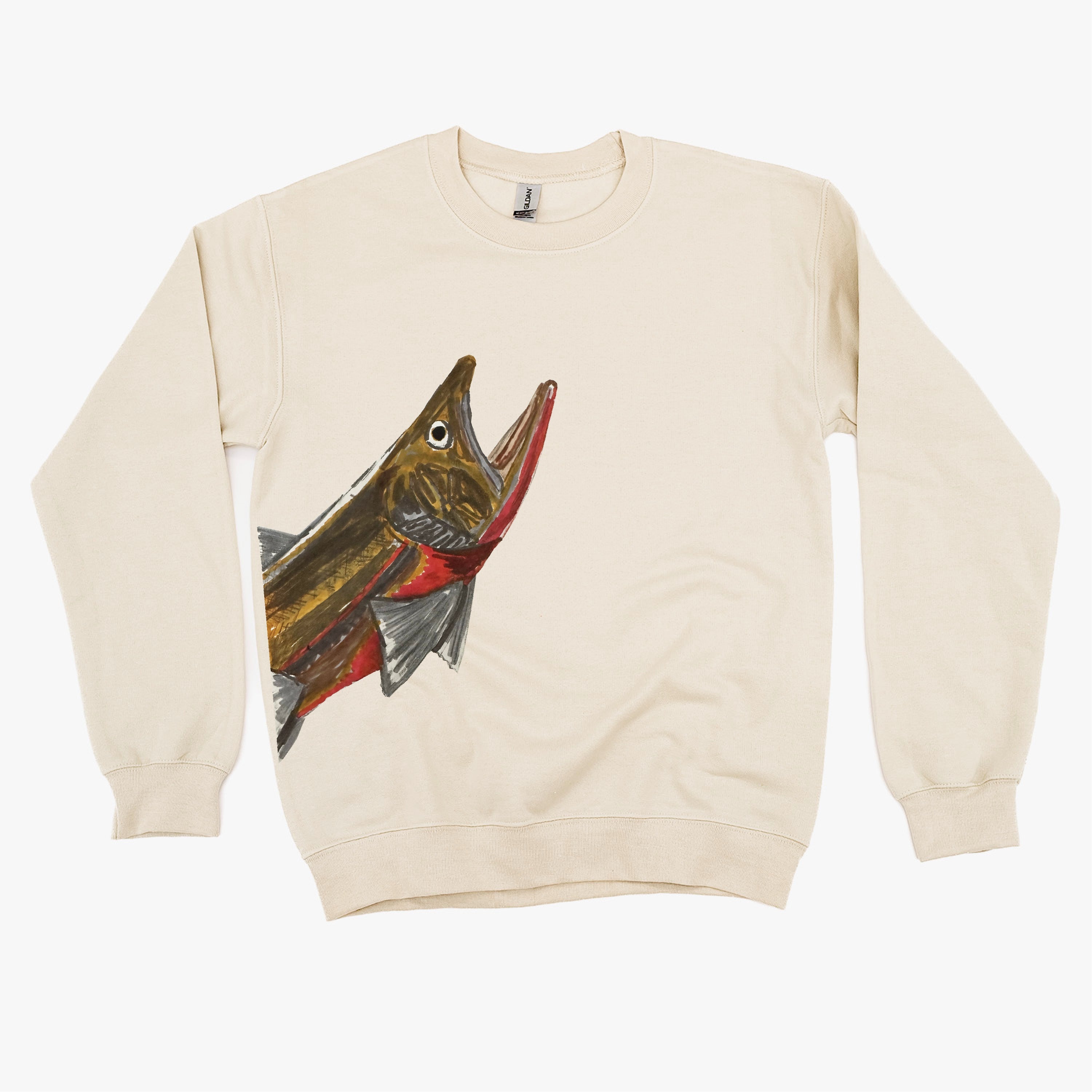 Cutthroat Trout - Hand Drawn - BASIC Fleece Little Mama Shirt Shop LLC