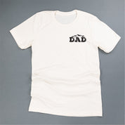 Dad w/ Mountains - Mountain Scene (pf&b) - Unisex Tee Little Mama Shirt Shop