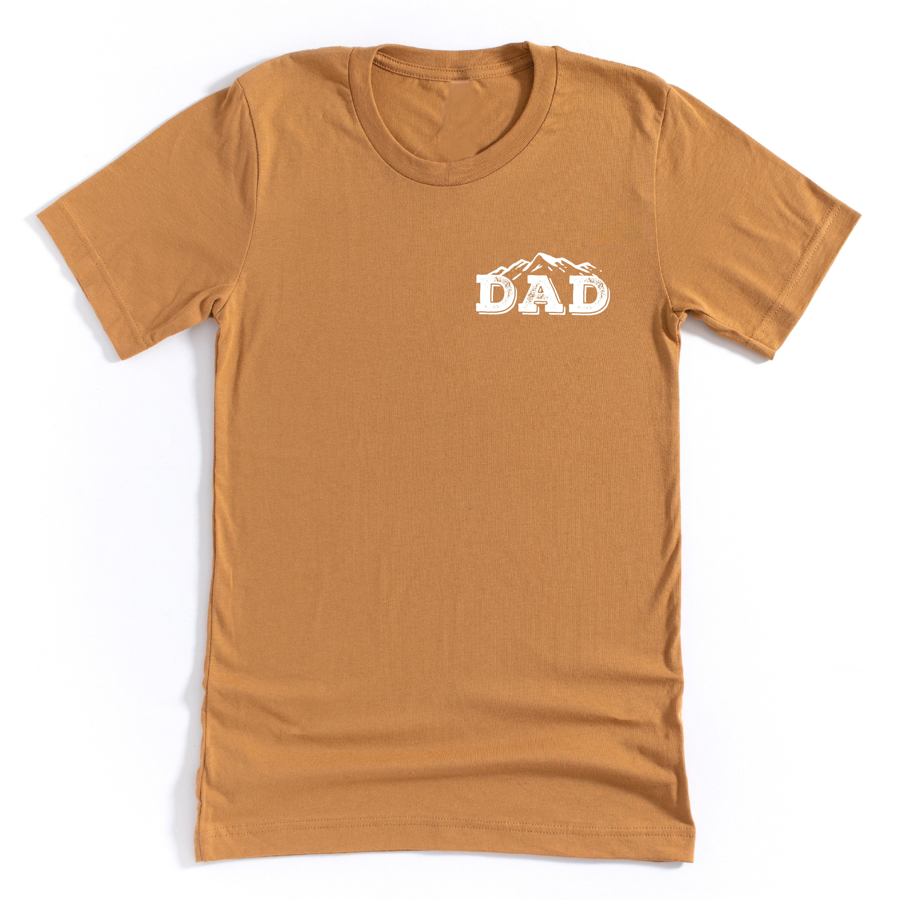 Dad w/ Mountains - Mountain Scene (pf&b) - Unisex Tee Little Mama Shirt Shop