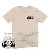 Dad w/ Mountains - Mountain Scene (pf&b) - Unisex Tee Little Mama Shirt Shop
