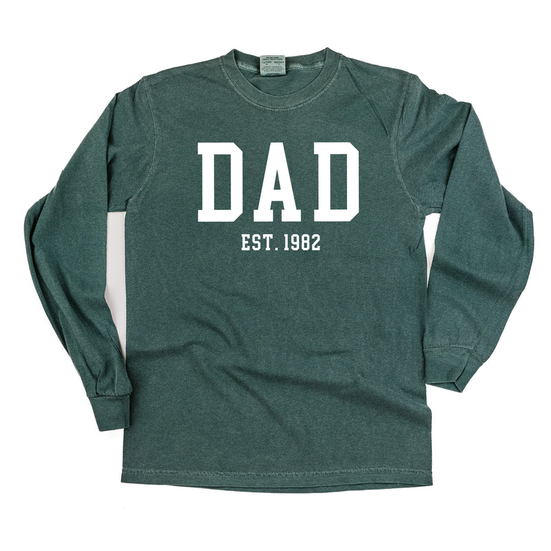 DAD - EST. (Select Your Year) - LONG SLEEVE COMFORT COLORS TEE