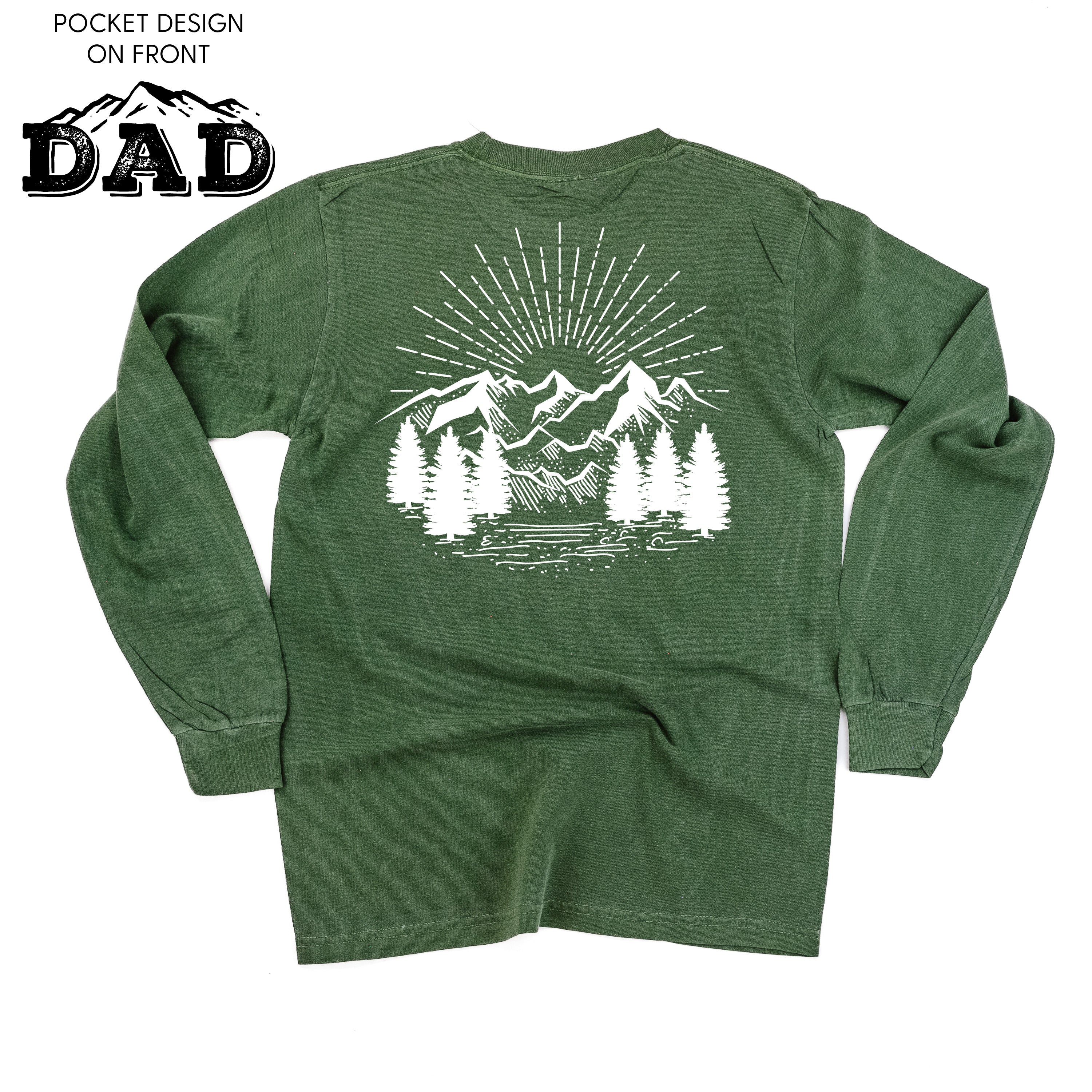  Mountains - Mountain Scene (pf&b) - LONG SLEEVE Comfort Colors Tee Little Mama Shirt Shop
