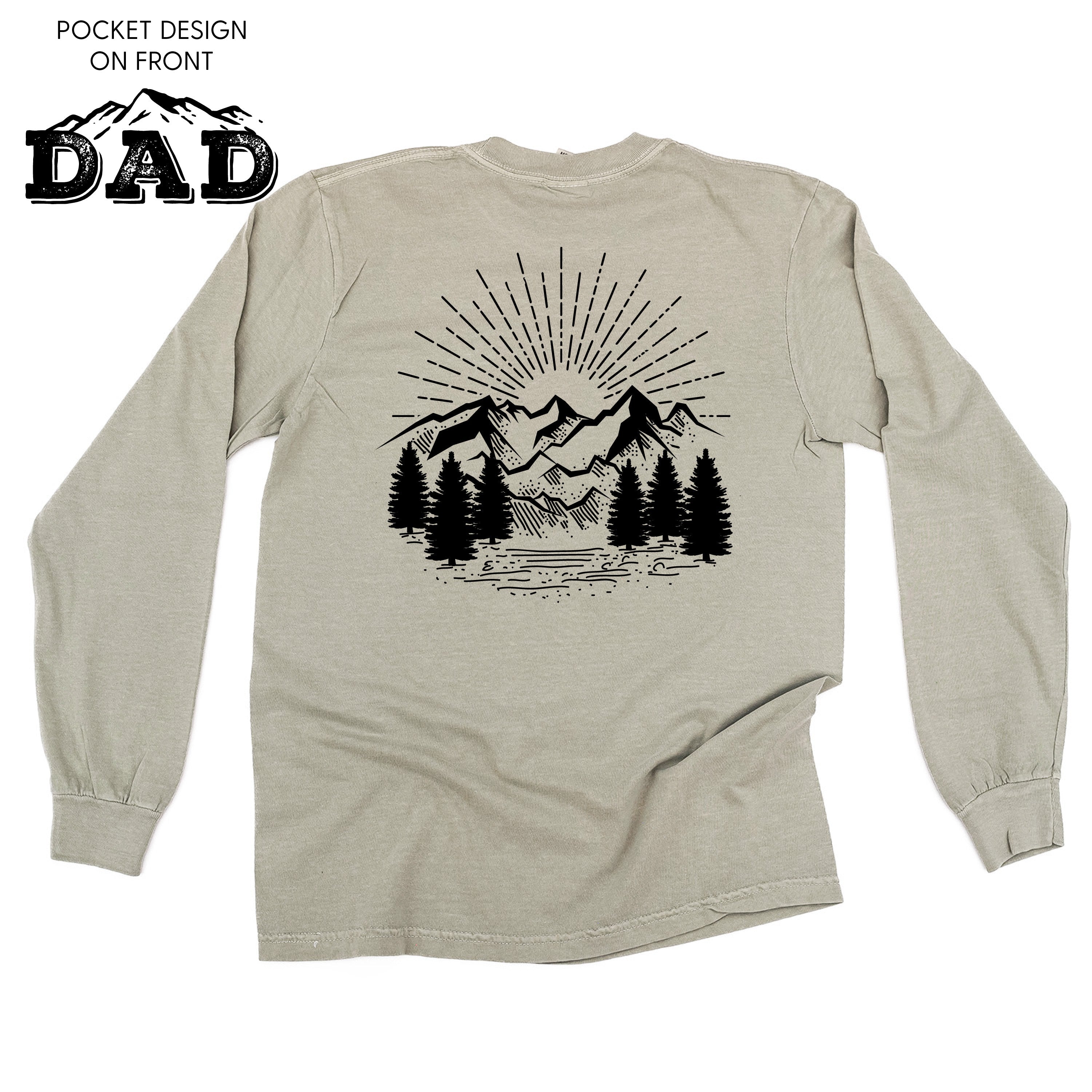  Mountains - Mountain Scene (pf&b) - LONG SLEEVE Comfort Colors Tee Little Mama Shirt Shop