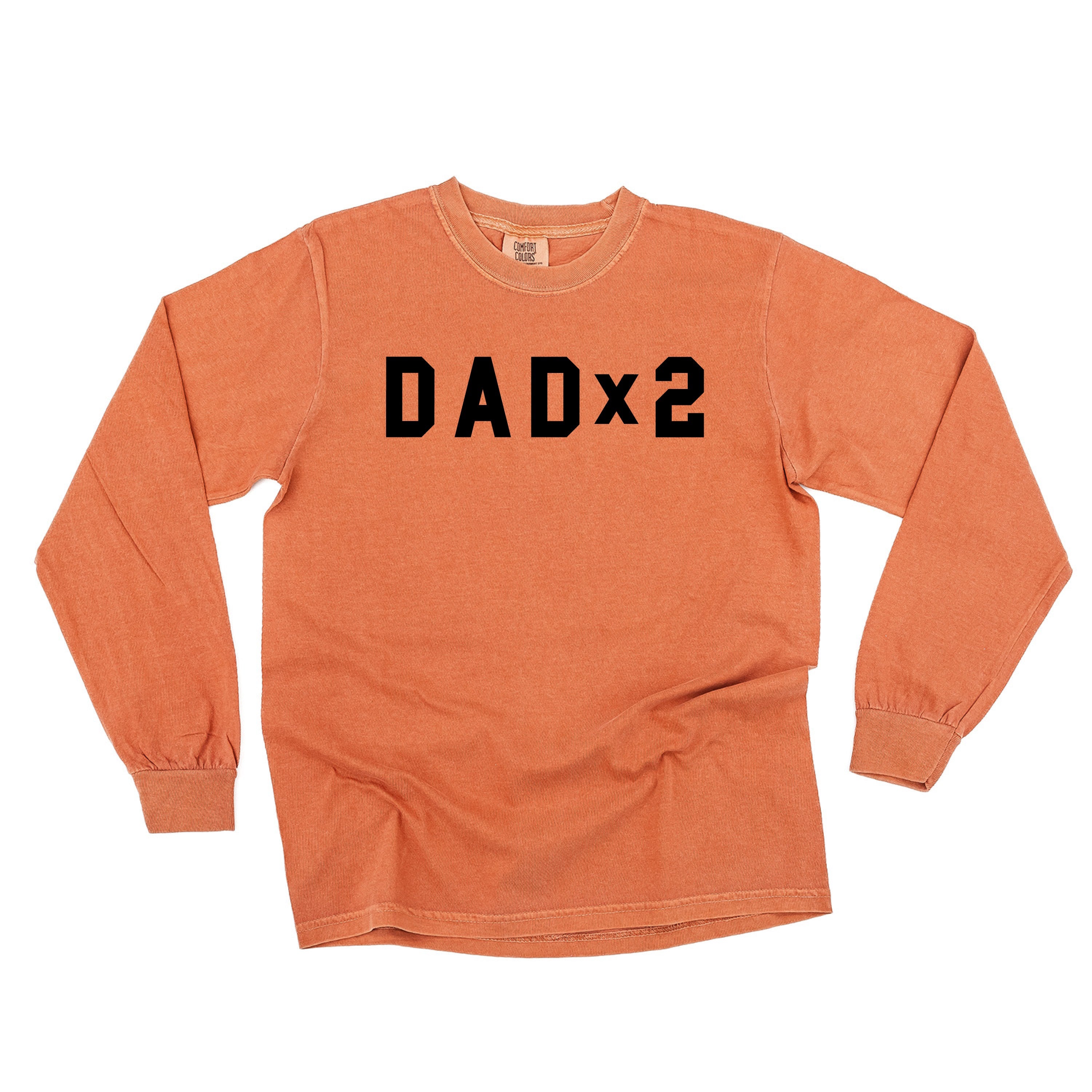 DAD x (Child Number) - LONG SLEEVE Comfort Colors Tee Little Mama Shirt Shop