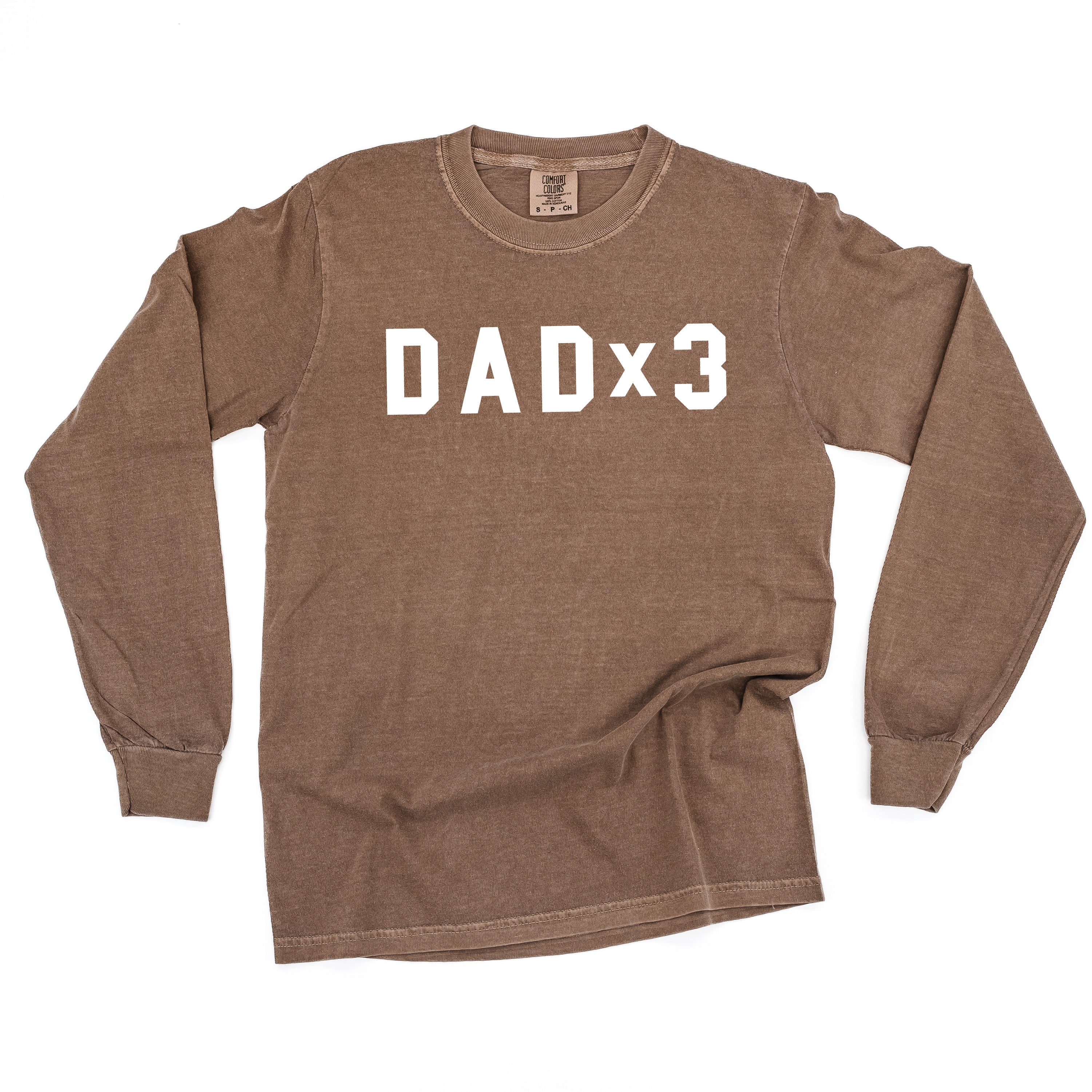 DAD x (Child Number) - LONG SLEEVE Comfort Colors Tee Little Mama Shirt Shop