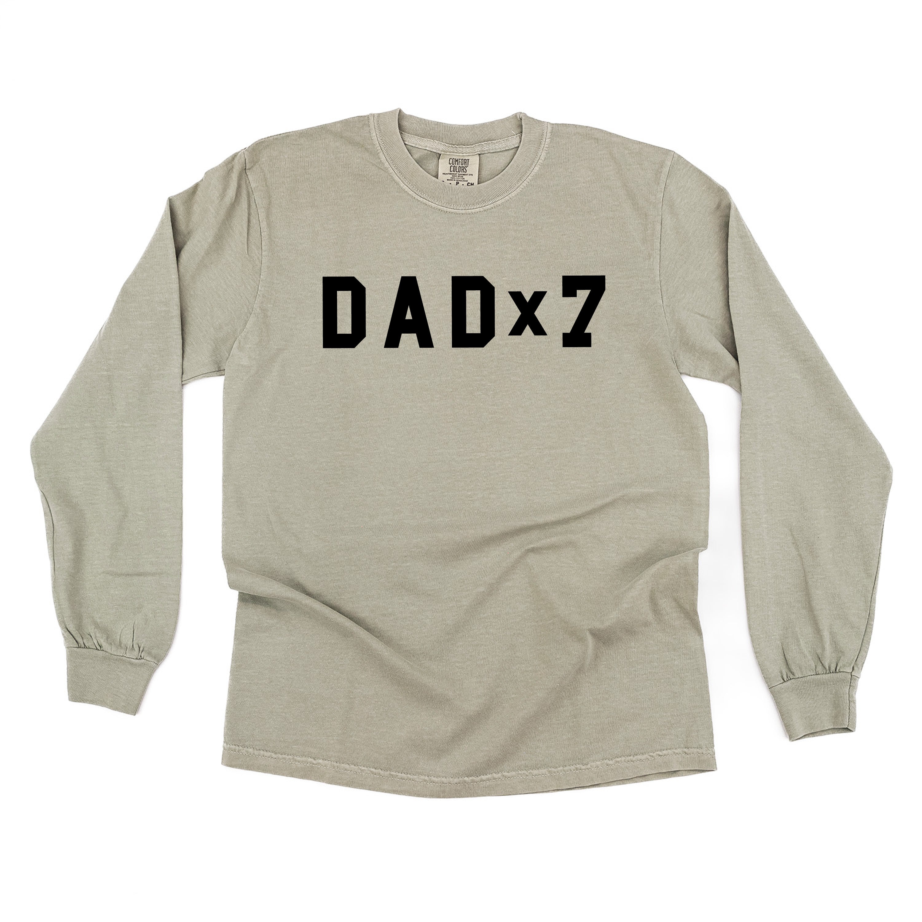 DAD x (Child Number) - LONG SLEEVE Comfort Colors Tee Little Mama Shirt Shop