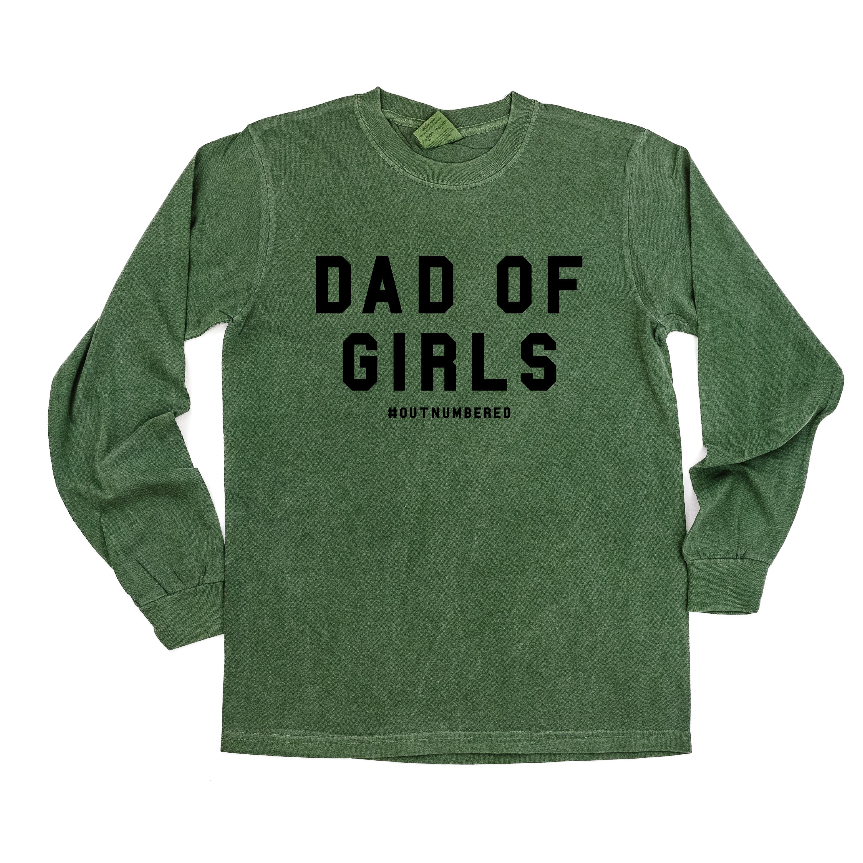 Dad of Girls #outnumbered - LONG SLEEVE Comfort Colors Tee Little Mama Shirt Shop