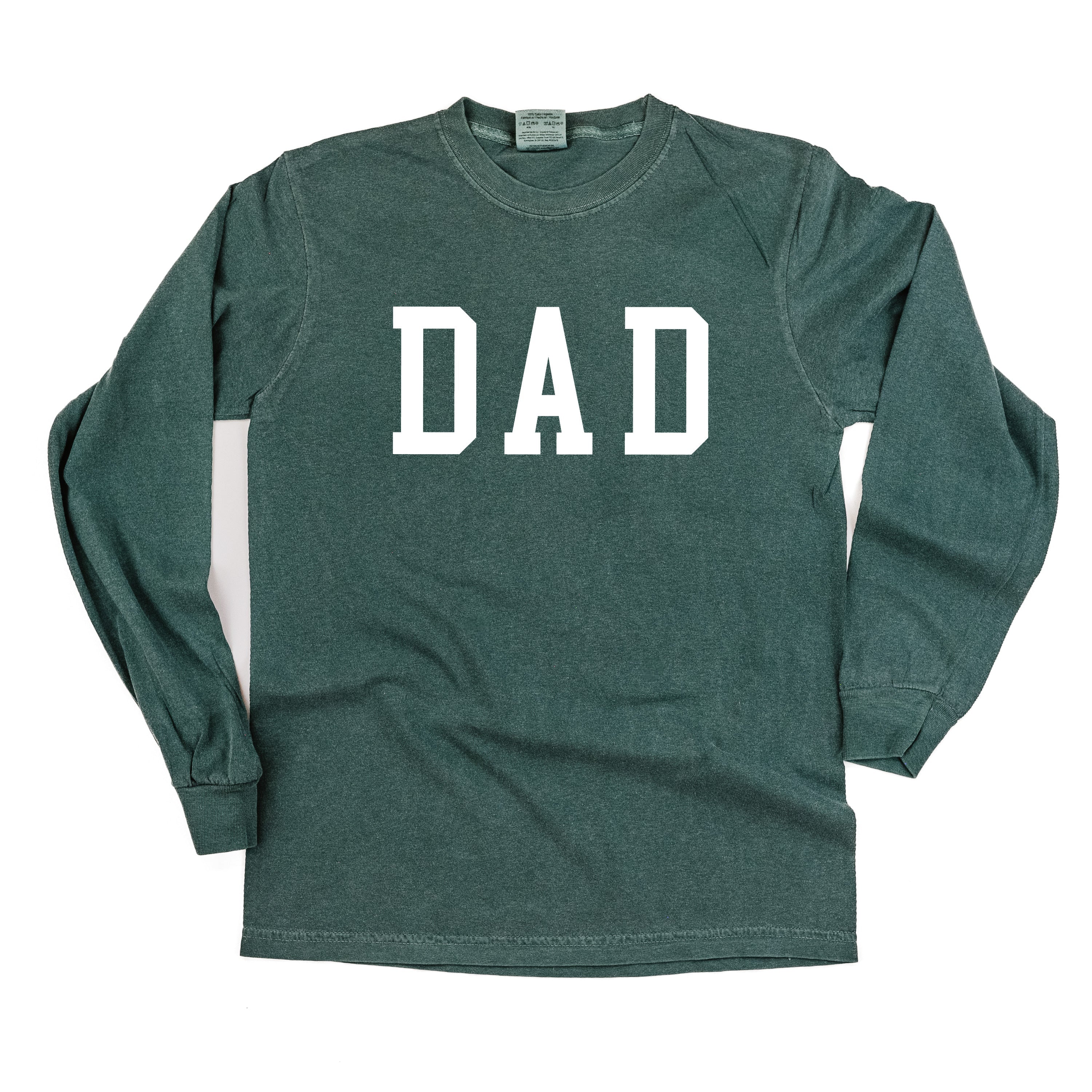 Dad - Varsity Straight Line - LONG SLEEVE Comfort Colors Tee Little Mama Shirt Shop