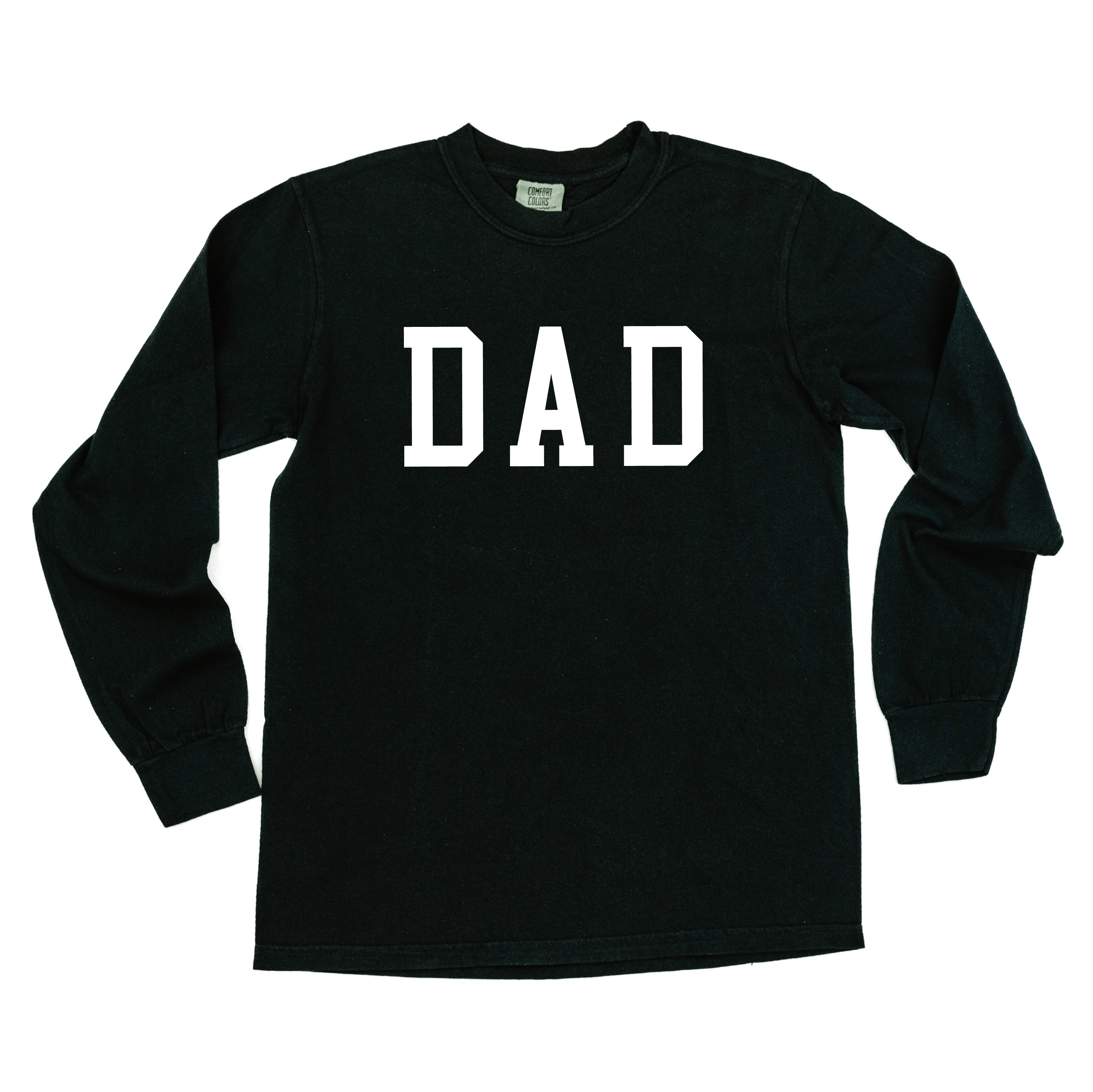 Dad - Varsity Straight Line - LONG SLEEVE Comfort Colors Tee Little Mama Shirt Shop