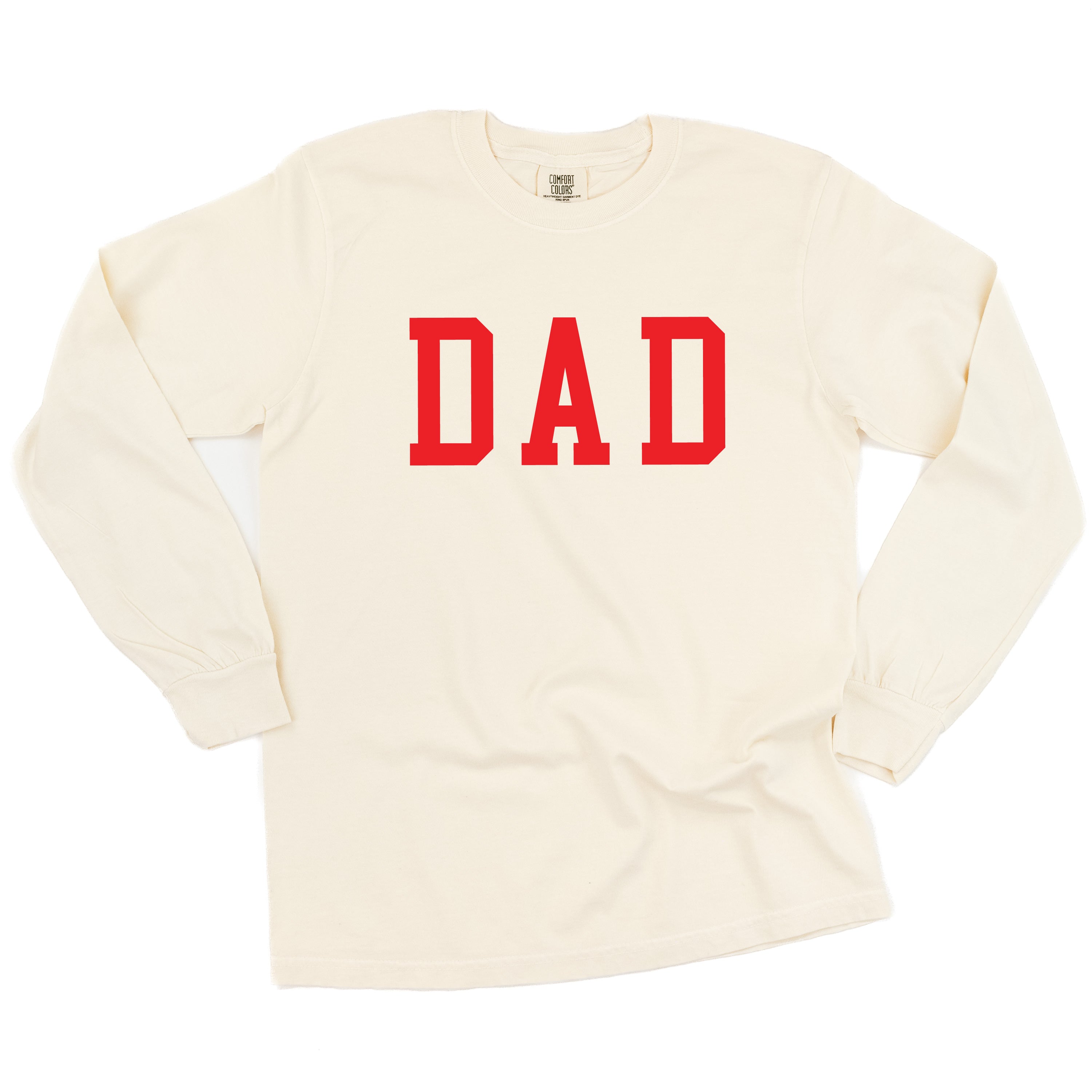 Dad - Varsity Straight Line - LONG SLEEVE Comfort Colors Tee Little Mama Shirt Shop