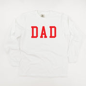 Dad - Varsity Straight Line - LONG SLEEVE Comfort Colors Tee Little Mama Shirt Shop