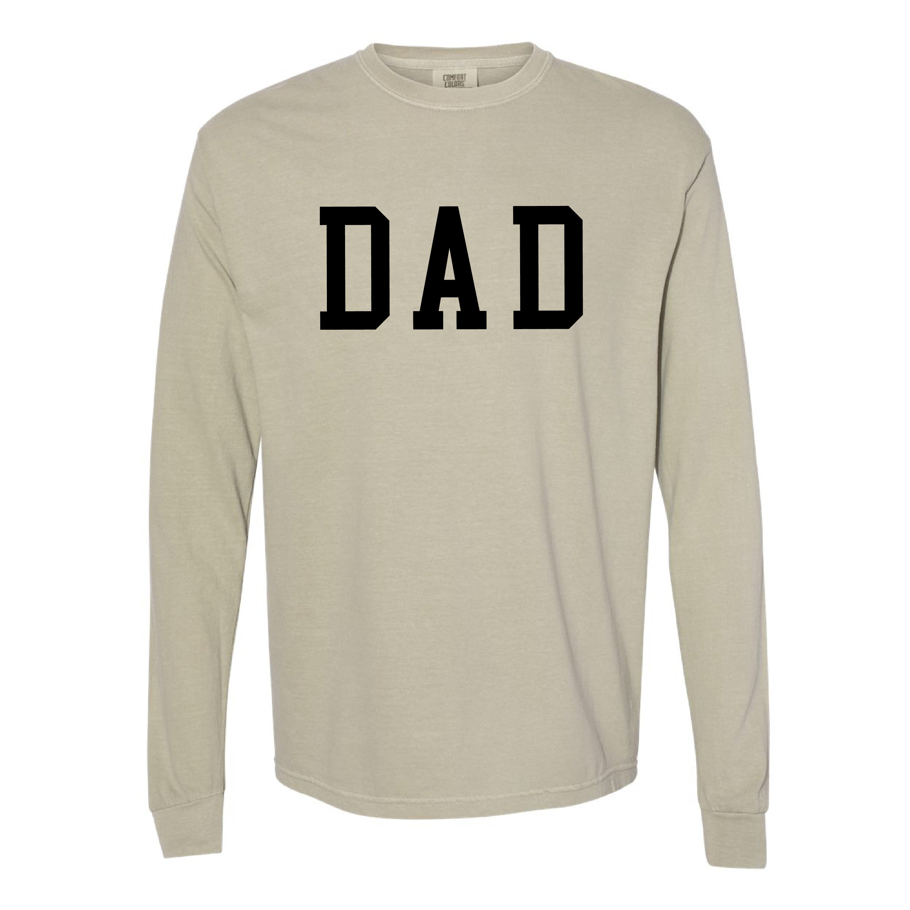 Dad - Varsity Straight Line - LONG SLEEVE Comfort Colors Tee Little Mama Shirt Shop