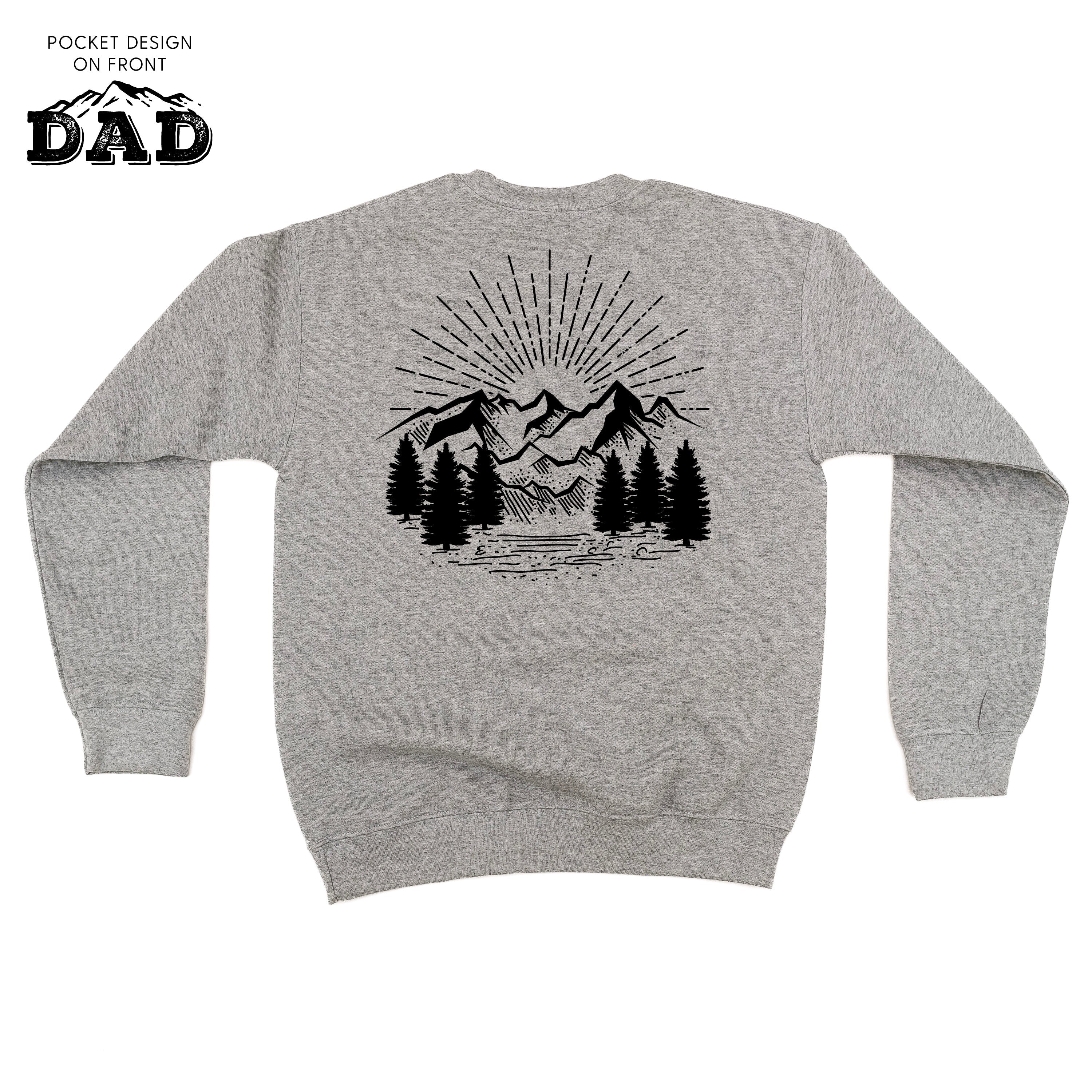  Mountains - Mountain Scene (pf&b) - BASIC Fleece Little Mama Shirt Shop LLC