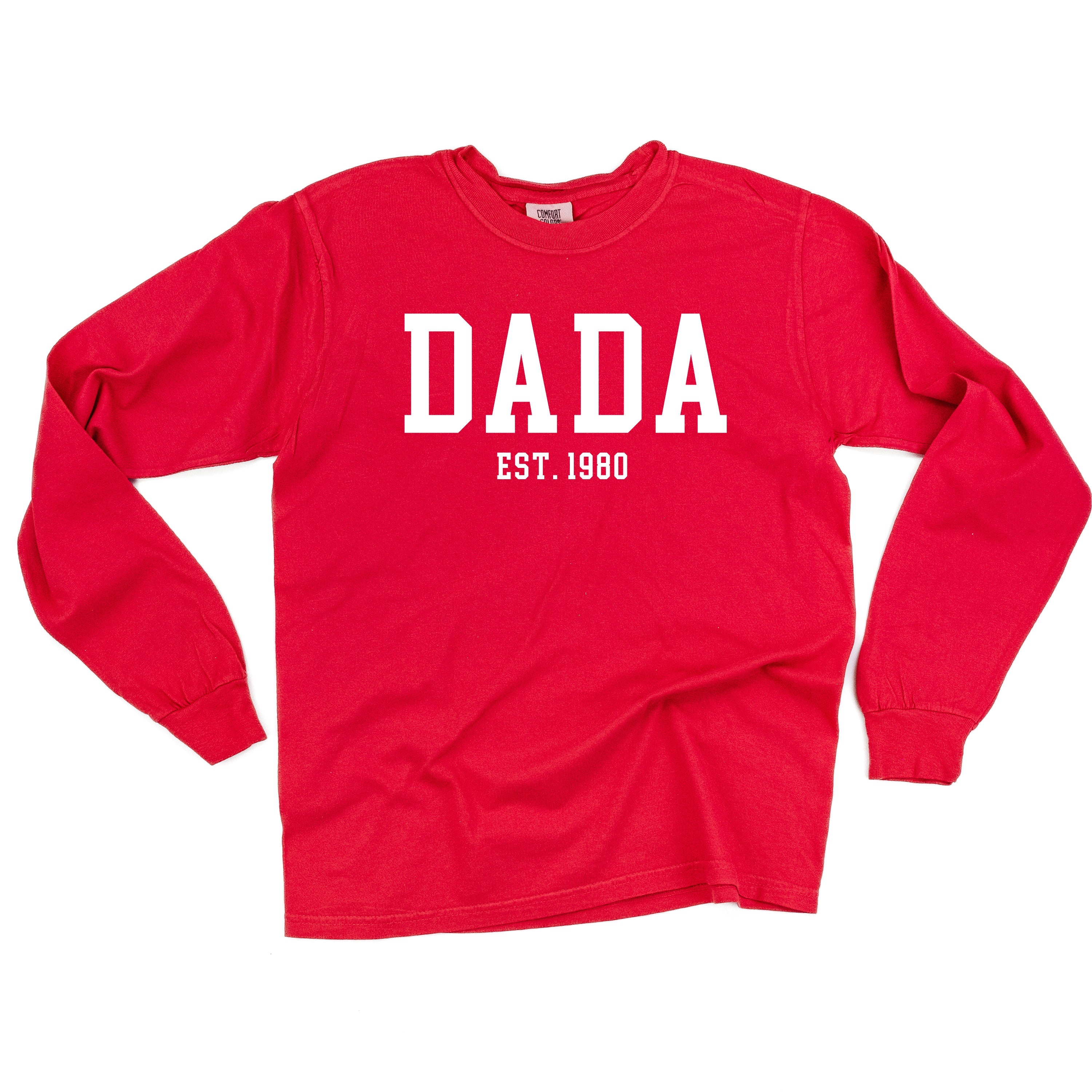 Dada - Est. (Select Your Year) - LONG SLEEVE Comfort Colors Tee Little Mama Shirt Shop