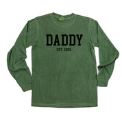 Daddy - Est. (Select Your Year) - LONG SLEEVE Comfort Colors Tee Little Mama Shirt Shop